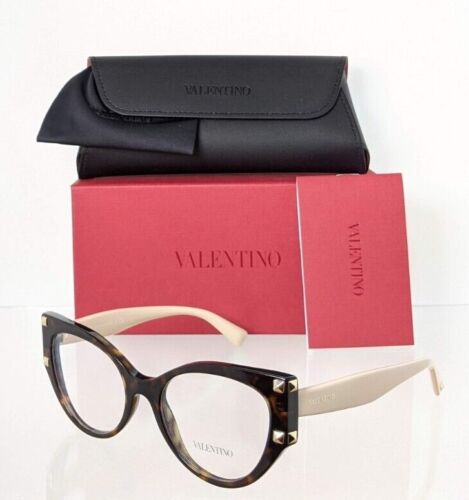 Brand New Authentic Valentino Eyeglasses VA 3044 5002 51mm Beige Tortoise Frame