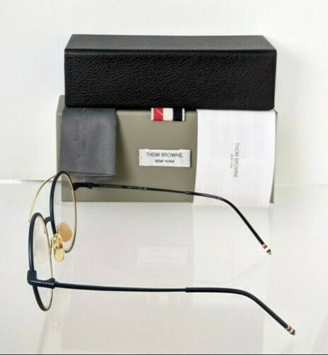 Brand New Authentic Thom Browne Eyeglasses TBX108-C-NVY Gold TB108 50mm Frame