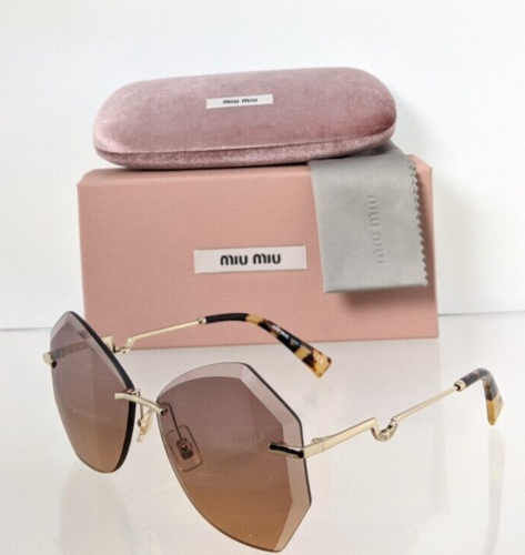 Brand New Authentic MIU MIU SMU 55X ZVN 04N Sunglasses Gold SMU 55X Frame