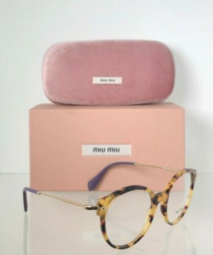 Brand New Authentic Miu Miu Eyeglasses VMU 04P 7S0- 1O1 Tortoise & Gold Frame