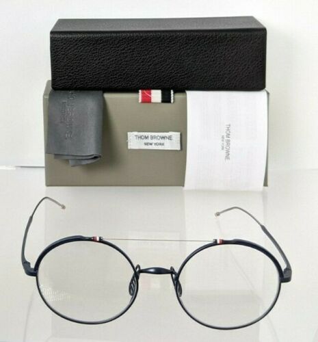 Brand New Authentic Thom Browne Eyeglasses TBX910-49-03 TBX910 Navy Silver Frame