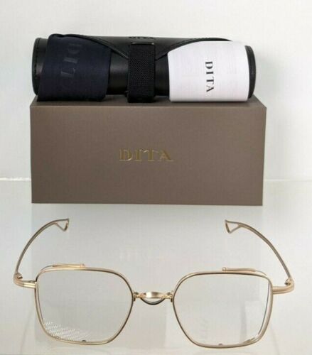 Brand New Authentic Dita Eyeglasses LINETO DTX-124-49-02 Gold 49mm Frame