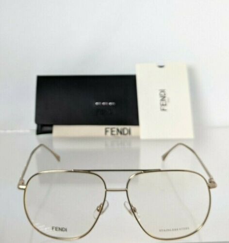 Brand New Authentic Fendi Eyeglasses 0391 J5G 56mm Gold 0391 FENDI ROMA
