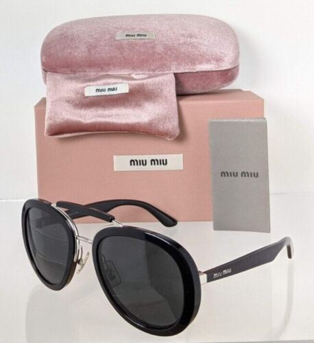 Brand New Authentic MIU MIU SMU 05V 1AB - 5S0 Sunglasses Black SMU05V Frame
