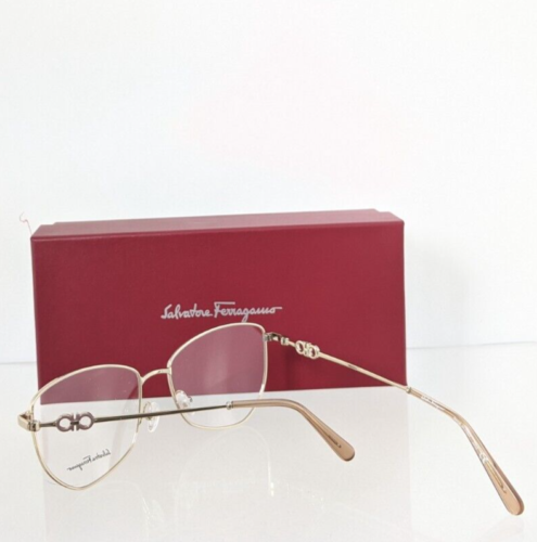 Brand New Authentic Salvatore Ferragamo Sf2214 710 Gold 55Mm 2214 Frame