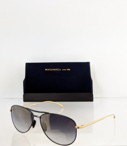 Brand New Authentic Masunaga 9001 Sunglasses Gold & Black #69 58Mm Frame