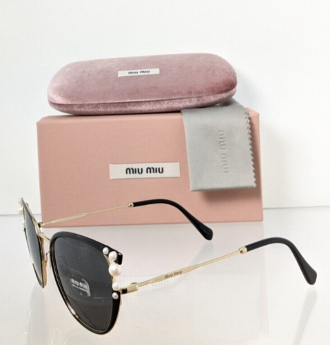 Brand New Authentic MIU MIU SMU 62V AAV-5S0 Sunglasses Gold Black SMU62V Frame