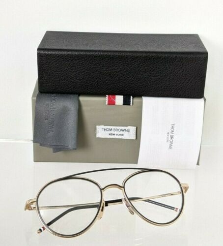 Brand New Authentic Thom Browne Eyeglasses TBX109-A-GLD-BLK TB109 53mm Frame