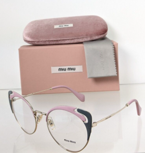 Brand New Authentic Miu Miu Eyeglasses VMU 50R M1R - 1O1 PinkGrey & Gold Frame