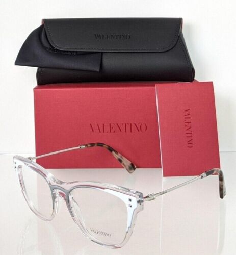 Brand New Authentic Valentino Eyeglasses VA 3019 5076 51mm Clear & White/Silver