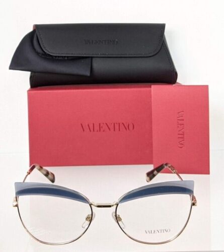 Brand New Authentic Valentino Eyeglasses VA 1014 3004 54mm Blue & Gold Frame