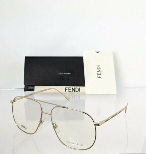Brand New Authentic Fendi Eyeglasses 0391 J5G 56mm Gold 0391 FENDI ROMA