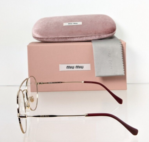 Brand New Authentic Miu Miu Eyeglasses VMU 51R R1J - 1O1 Silver Burgundy Frame