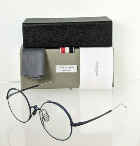 Brand New Authentic Thom Browne Eyeglasses TBX910-49-03 TBX910 Navy Silver Frame
