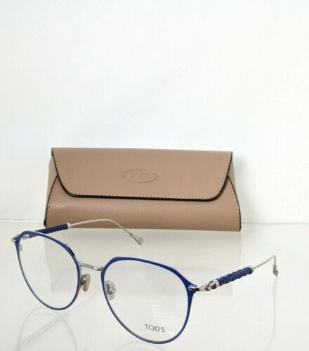 Brand New Authentic Tod's Eyeglasses TO 5246 091 51mm Blue & Silver TO 5246