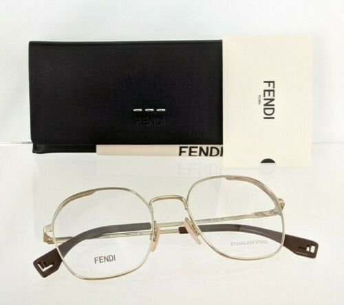 Brand New Authentic Fendi Eyeglasses M0090 01Q 53mm Brown & Gold Frame 0090