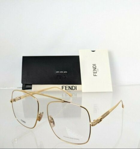 Brand New Authentic Fendi Eyeglasses 0445 001 57mm Gold Frame 0445