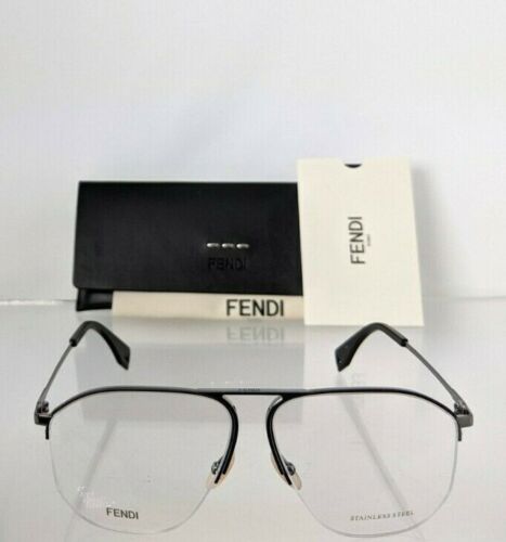 Brand New Authentic Fendi Eyeglasses 0107 85K 59mm Gunmetal Frame M0107