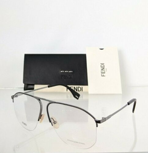 Brand New Authentic Fendi Eyeglasses 0107 85K 59mm Gunmetal Frame M0107